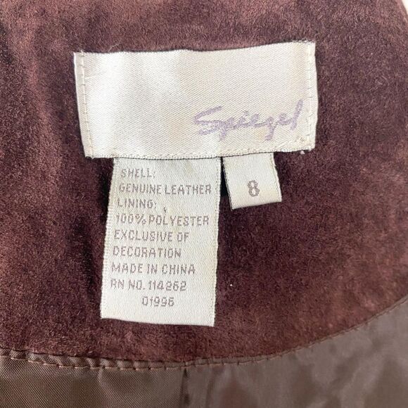 90s Whimsygoth Boho Floral Embroidered Bolero Suede Leather Cape Jacket 8 / M - Picture 7 of 7